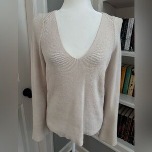 Madewell V Neck Sweater Size L Tan